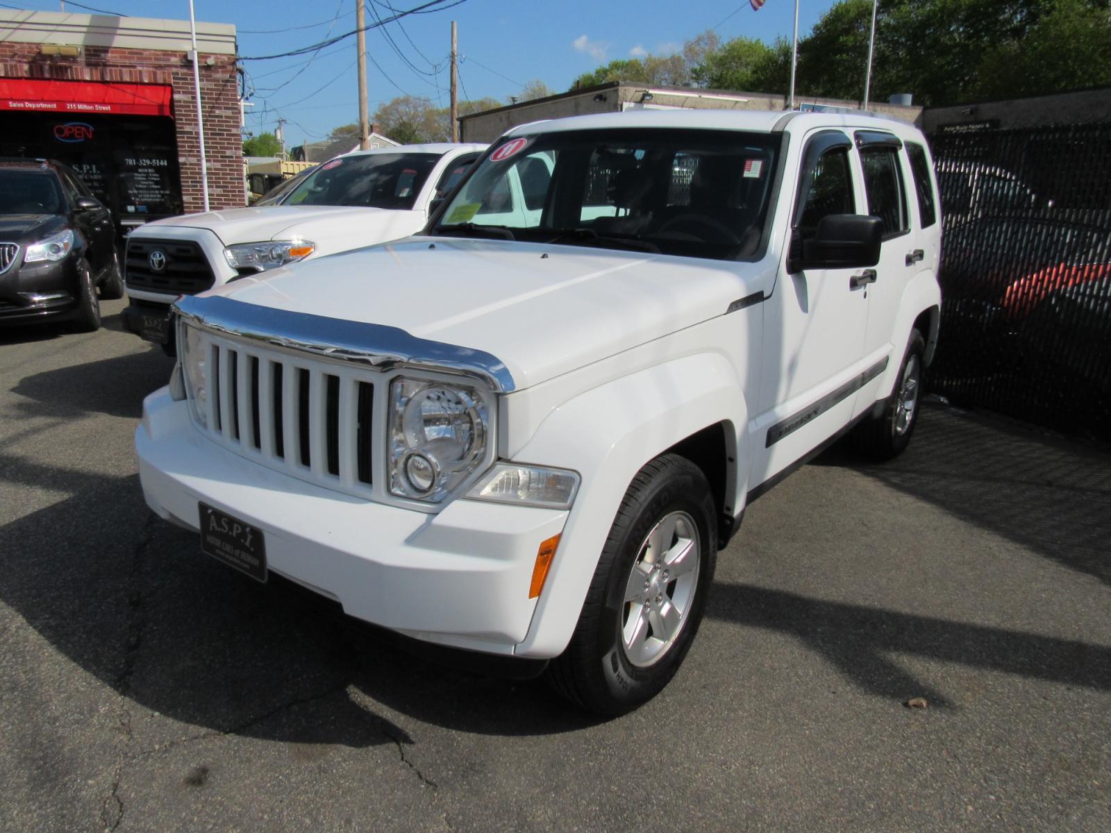 2011 White /Gray Jeep Liberty Sport 4WD (1J4PN2GK6BW) with an 3.7L V6 SOHC 12V engine, 4-Speed Automatic transmission, located at 215 Milton St, Dedham, MA, 02026, (781) 329-5144, 42.241905, -71.157295 - This nice SUV is in excellent condition. This is a Certified vehicle. Comes with a 3/3 nationwide warranty included in the price. Call for details. All ASPI Motor Cars vehicles are serviced before they are delivered to assure the highest quality used vehicles. - Photo #2