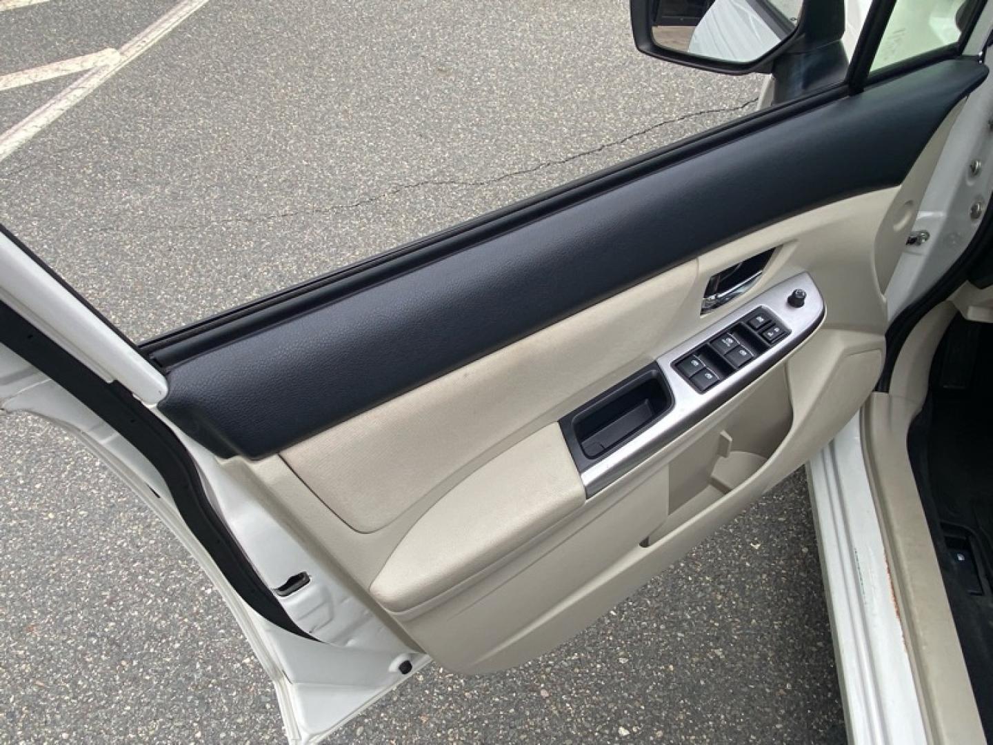 2015 White /Tan Subaru Impreza 2.0i Premium PZEV 5-Door (JF1GPAC61FH) with an 2.0L H4 DOHC 16V engine, Continuously Variable Transmission transmission, located at 215 Milton St, Dedham, MA, 02026, (781) 329-5144, 42.241905, -71.157295 - Photo#10