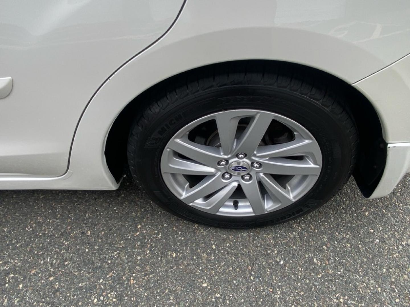 2015 White /Tan Subaru Impreza 2.0i Premium PZEV 5-Door (JF1GPAC61FH) with an 2.0L H4 DOHC 16V engine, Continuously Variable Transmission transmission, located at 215 Milton St, Dedham, MA, 02026, (781) 329-5144, 42.241905, -71.157295 - Photo#19