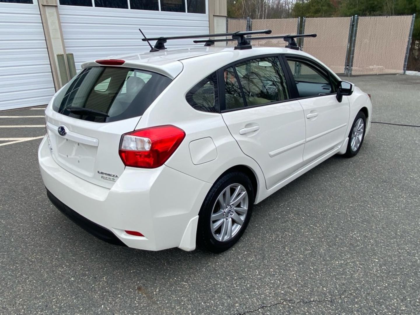 2015 White /Tan Subaru Impreza 2.0i Premium PZEV 5-Door (JF1GPAC61FH) with an 2.0L H4 DOHC 16V engine, Continuously Variable Transmission transmission, located at 215 Milton St, Dedham, MA, 02026, (781) 329-5144, 42.241905, -71.157295 - Photo#2