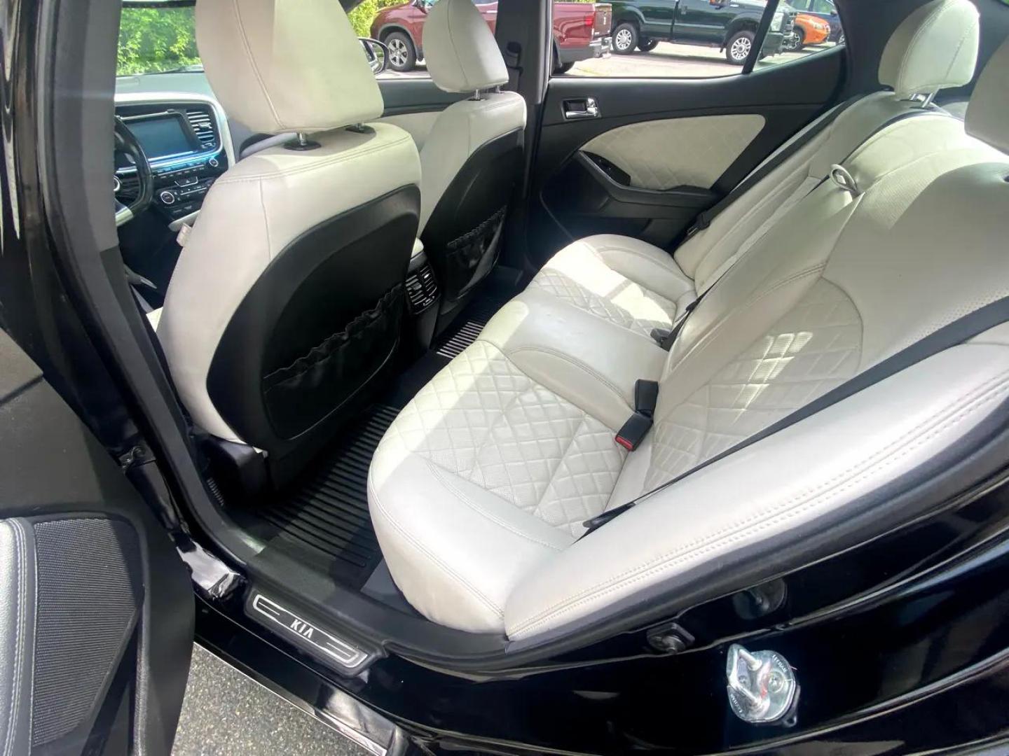 2015 BLACK /White Kia Optima SX Turbo (5XXGR4A67FG) with an 2.0L L4 DOHC 16V TURBO engine, 6-Speed Automatic transmission, located at 215 Milton St, Dedham, MA, 02026, (781) 329-5144, 42.241905, -71.157295 - Just a beauty Prices on all vehicles do not include $299.95 Documentation fee, as well as Massachusetts sales tax, Registration, Title Fee and State inspection. We try our hardest to be as accurate in our descriptions as possible. ASPI Motor Cars is not responsible for errors in listings by 3rd - Photo#15