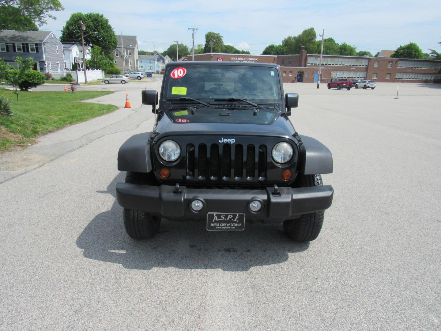2010 BLACK /Gray Jeep Wrangler Unlimited Sport 4WD (1J4BA3H1XAL) with an 3.8L V6 OHV 12V engine, Automatic transmission, located at 215 Milton St, Dedham, MA, 02026, (781) 329-5144, 42.241905, -71.157295 - Photo#1