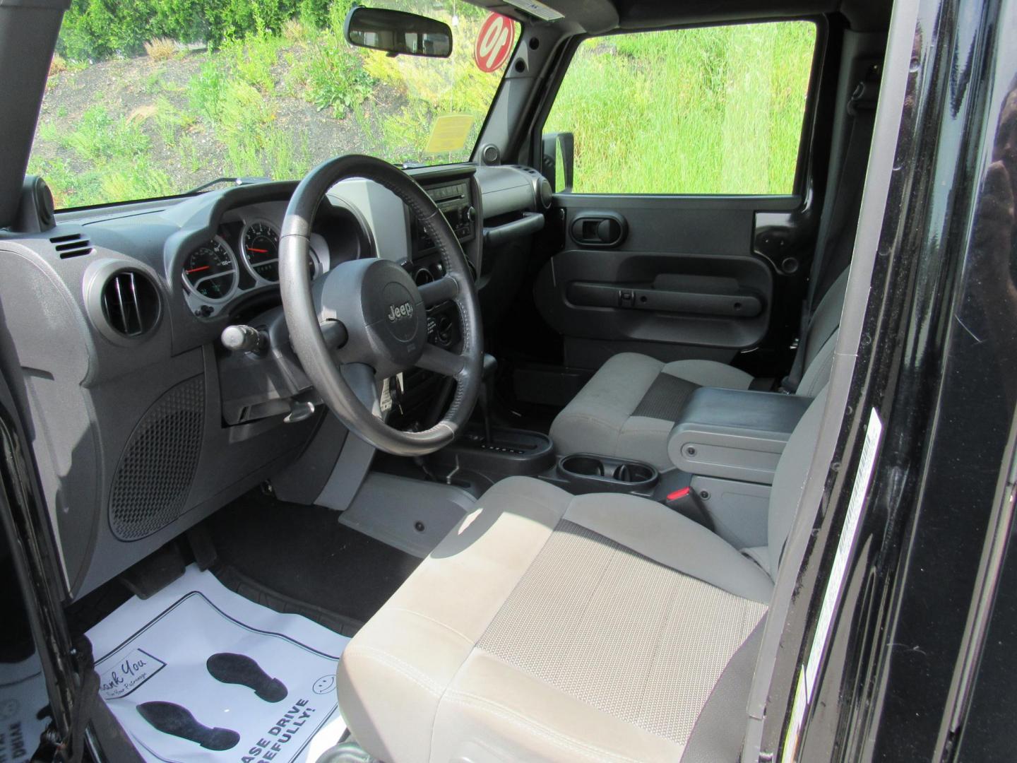 2010 BLACK /Gray Jeep Wrangler Unlimited Sport 4WD (1J4BA3H1XAL) with an 3.8L V6 OHV 12V engine, Automatic transmission, located at 215 Milton St, Dedham, MA, 02026, (781) 329-5144, 42.241905, -71.157295 - Photo#13