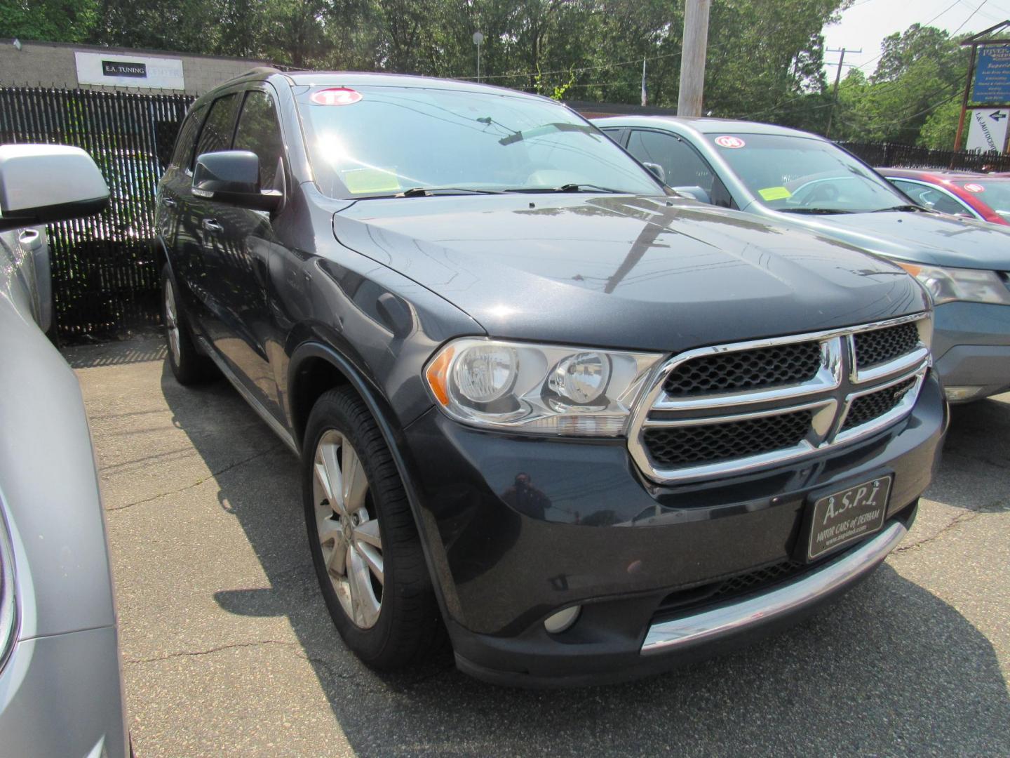 2012 Blue /Gray Dodge Durango Crew AWD (1C4RDJDG4CC) with an 3.6L V6 DOHC 24V engine, 5-Speed Automatic transmission, located at 215 Milton St, Dedham, MA, 02026, (781) 329-5144, 42.241905, -71.157295 - Looking for basic transportation, this is the one. This vehicle has been serviced, but is being sold as-is. Vehicle runs and drives great. Hard to find any vehicles in this price range. Great first vehicle or City vehicle. Call today.. - Photo#0