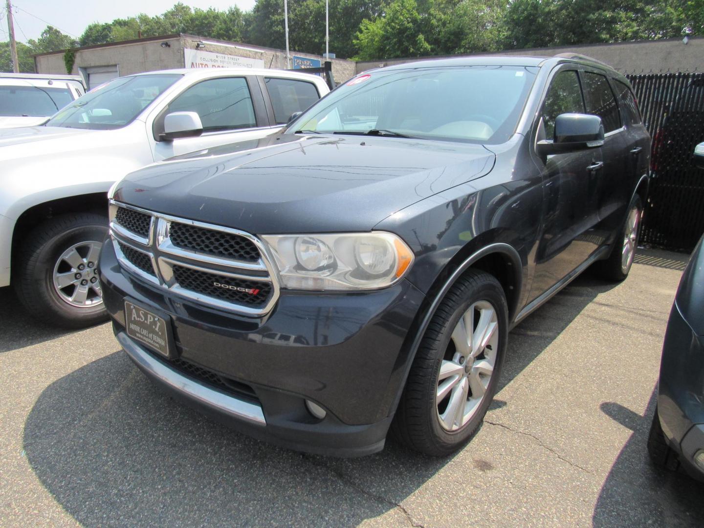 2012 Blue /Gray Dodge Durango Crew AWD (1C4RDJDG4CC) with an 3.6L V6 DOHC 24V engine, 5-Speed Automatic transmission, located at 215 Milton St, Dedham, MA, 02026, (781) 329-5144, 42.241905, -71.157295 - Looking for basic transportation, this is the one. This vehicle has been serviced, but is being sold as-is. Vehicle runs and drives great. Hard to find any vehicles in this price range. Great first vehicle or City vehicle. Call today.. - Photo#2