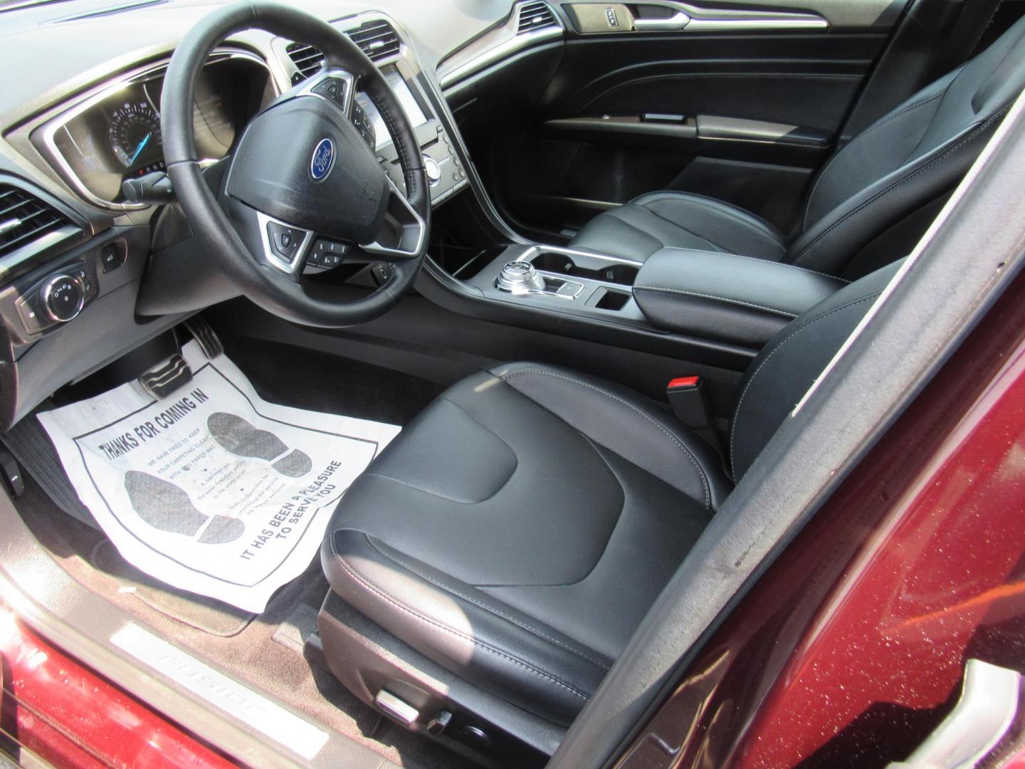 2017 Maroon /Black Ford Fusion Titanium (3FA6P0K99HR) with an 2.0L L4 DOHC 16V engine, 6A transmission, located at 215 Milton St, Dedham, MA, 02026, (781) 329-5144, 42.241905, -71.157295 - This nice loaded sedan is in excellent condition. Runs as good as it looks. Low mileage. All ASPI Motor Cars vehicles are fully service before they are delivered to assure the highest quality used vehicles. Comes with a 3/3 warranty included in the price. Call for details. all vehicles do not i - Photo#12