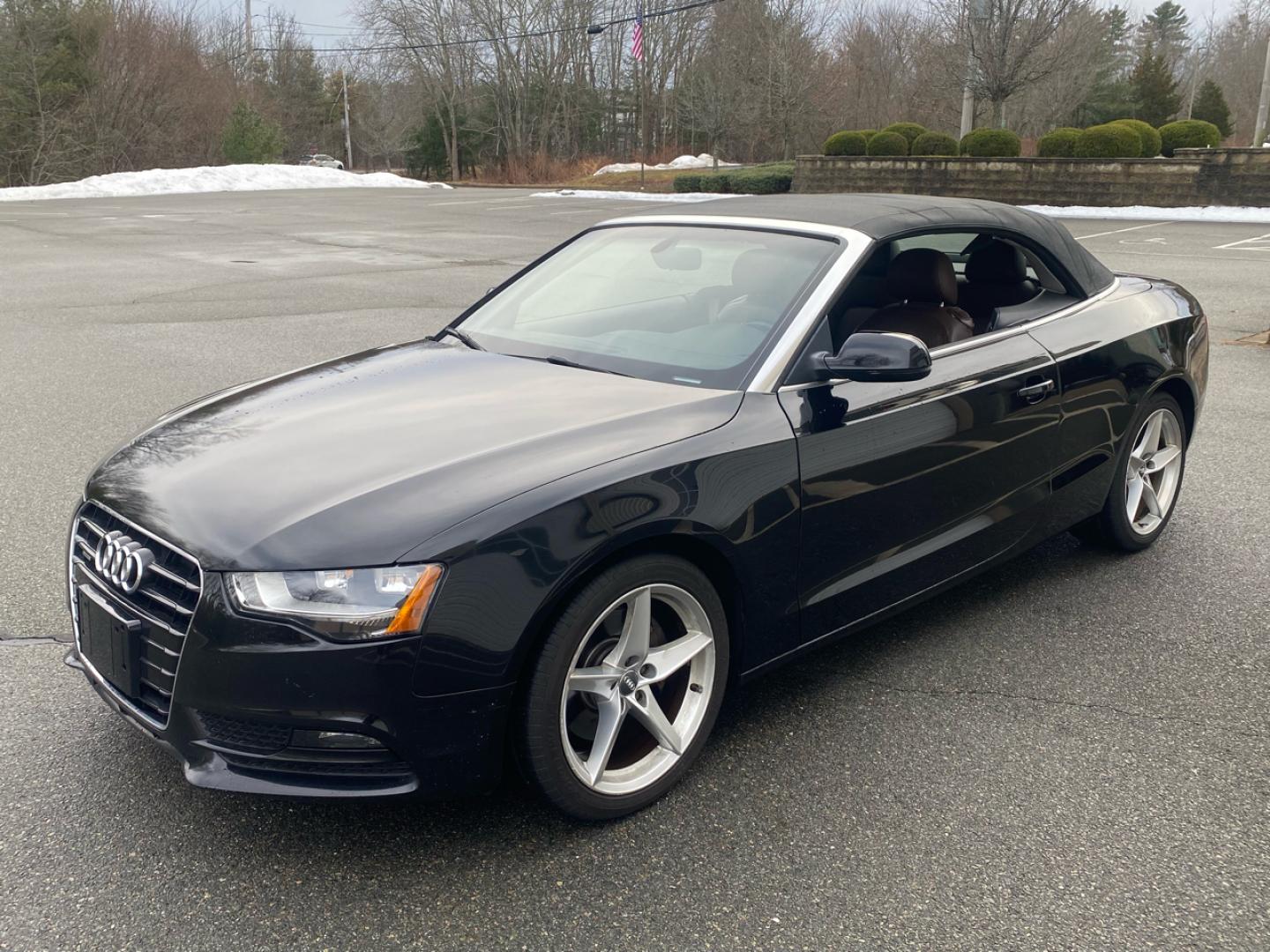 2014 BLACK /saddle Audi A5 Cabriolet 2.0T quattro Tiptronic (WAUCFAFH1EN) with an 2.0L L4 DOHC 16V TURBO engine, 6-Speed Automatic transmission, located at 215 Milton St, Dedham, MA, 02026, (781) 329-5144, 42.241905, -71.157295 - Introducing this sleek 2014 Black Audi A5 - a ride that combines style, performance, and luxury in one package. This sporty coupe comes equipped with all the bells and whistles you could want in a vehicle, from its Alloy Wheels to its Automatic Headlights and even a handy Tire Pressure Monitor. Feel - Photo#4