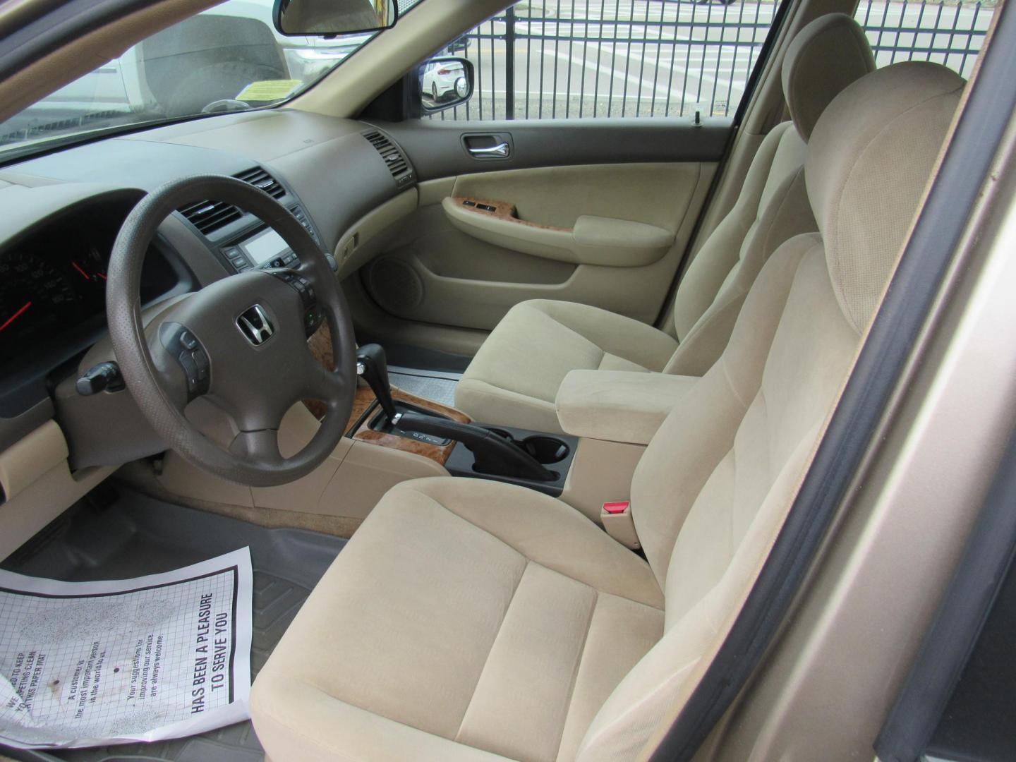 2004 Tan /BROWN Honda Accord EX sedan AT (1HGCM56614A) with an 2.4L L4 DOHC 16V engine, 5-Speed Automatic Overdrive transmission, located at 215 Milton St, Dedham, MA, 02026, (781) 329-5144, 42.241905, -71.157295 - This little sedan is far from perfect, but it is reliable transportation. Paint has scratches and lots of touch up. Overall, it looks OK Lots of life left in this low mileage vehicle. Great for a kids first car or a commuter vehicle to Boston. All ASPI Motor Cars vehicles are fully serviced before t - Photo#7
