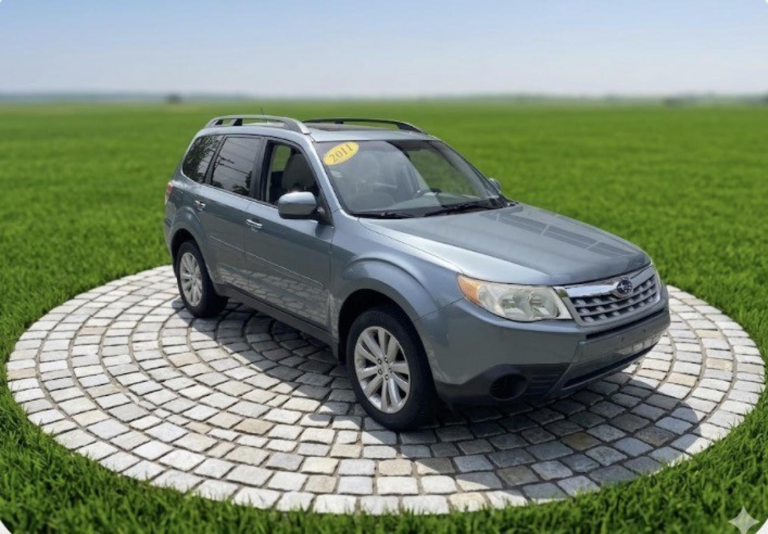 2011 Spruce Green /Tan Subaru Forester 2.5X Premium (JF2SHADC5BH) with an 2.5L H4 SOHC 16V engine, Automatic transmission, located at 215 Milton St, Dedham, MA, 02026, (781) 329-5144, 42.241905, -71.157295 - Adventure awaits in this vibrant Spruce Green 2011 Subaru Forester! Equipped with all the safety features you need for peace of mind on the road, this Forester is ready to take on any terrain with its reliable 4WD/AWD system and locking differential for added traction. Cruise control and steering wh - Photo#0
