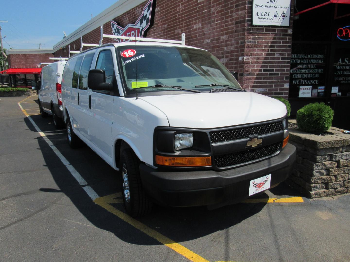 2016 White /Gray Chevrolet Express 2500 Cargo (1GCWGAFF8G1) with an 4.8L V8 FFV engine, 6A transmission, located at 215 Milton St, Dedham, MA, 02026, (781) 329-5144, 42.241905, -71.157295 - Where is the next one with 22 K miles on it. Great opportunity to save big on this nice work van. Racks and bins as well as ladder racks already installed. Fully serviced and ready to go. This was a local facility maintenance van that never left the campus except for service. Check it out today! - Photo#0