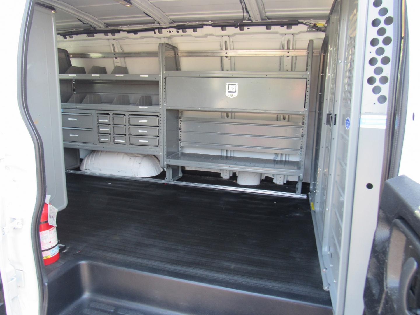 2016 White /Gray Chevrolet Express 2500 Cargo (1GCWGAFF8G1) with an 4.8L V8 FFV engine, 6A transmission, located at 215 Milton St, Dedham, MA, 02026, (781) 329-5144, 42.241905, -71.157295 - Where is the next one with 22 K miles on it. Great opportunity to save big on this nice work van. Racks and bins as well as ladder racks already installed. Fully serviced and ready to go. This was a local facility maintenance van that never left the campus except for service. Check it out today! - Photo#14