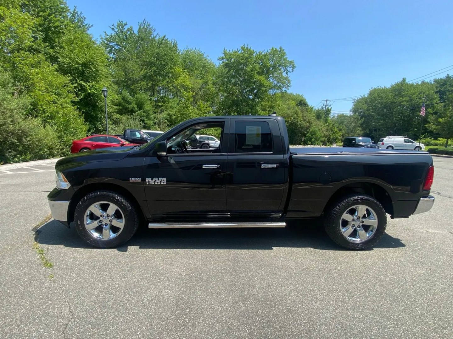 2017 Gray /Grey RAM 1500 SLT Quad Cab 4WD (1C6RR7GTXHS) with an 5.7L V8 OHV 16V engine, 8A transmission, located at 215 Milton St, Dedham, MA, 02026, (781) 329-5144, 42.241905, -71.157295 - This sleek Gray 2017 RAM 1500 is not just a truck - it's a powerhouse of fun waiting to hit the road with you! Equipped with everything you need for a smooth drive, from the ABS Brakes to the Vehicle Stability Control System, this truck ensures safety is always a top priority. Its stylish Alloy Whee- Photo#4