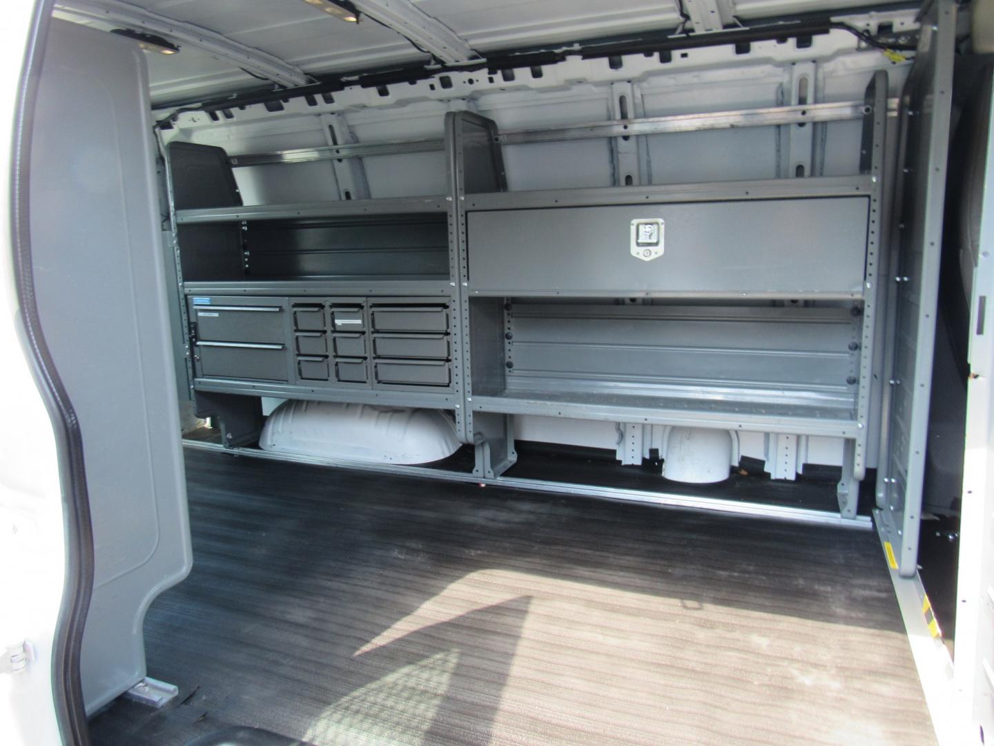 2016 White /Gray Chevrolet Express 2500 Cargo (1GCWGAFF5G1) with an 4.8L V8 FFV engine, 6A transmission, located at 215 Milton St, Dedham, MA, 02026, (781) 329-5144, 42.241905, -71.157295 - Wow, where are you going to find low mileage like this. 27 K miles on the nice work van. Racks and bins already installed. Don't miss this one. All ASPI Motor Cars vehicles are fully service before they are delivered to assure the highest quality used vehicles. Call for details- Photo#8