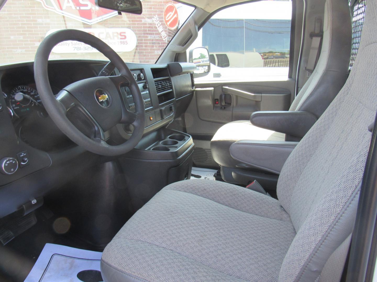 2016 White /Gray Chevrolet Express 2500 Cargo (1GCWGAFF5G1) with an 4.8L V8 FFV engine, 6A transmission, located at 215 Milton St, Dedham, MA, 02026, (781) 329-5144, 42.241905, -71.157295 - Wow, where are you going to find low mileage like this. 27 K miles on the nice work van. Racks and bins already installed. Don't miss this one. All ASPI Motor Cars vehicles are fully service before they are delivered to assure the highest quality used vehicles. Call for details- Photo#17