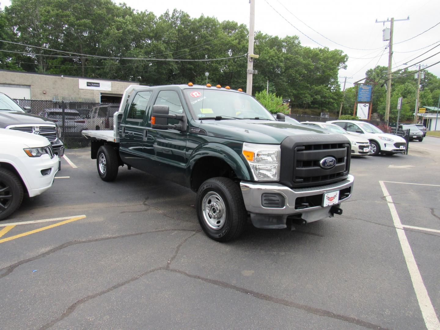 2012 Green /Gray Ford F-250 SD King Ranch Crew Cab 4WD (1FT7W2B63CE) with an 6.2L V8 OHV 16V engine, 6-Speed Automatic transmission, located at 215 Milton St, Dedham, MA, 02026, (781) 329-5144, 42.241905, -71.157295 - This nice plow truck has a brand-new Aluminum bed. Frame is in excellent condition and has been coated. Comes with an 8' Fisher Minute Ma plow and Fish Stick controller. All ASPI Motor Cras vehicles are fully serviced before they are delivered. All Commercial vehicles are sold as-is. We encourage al- Photo#0