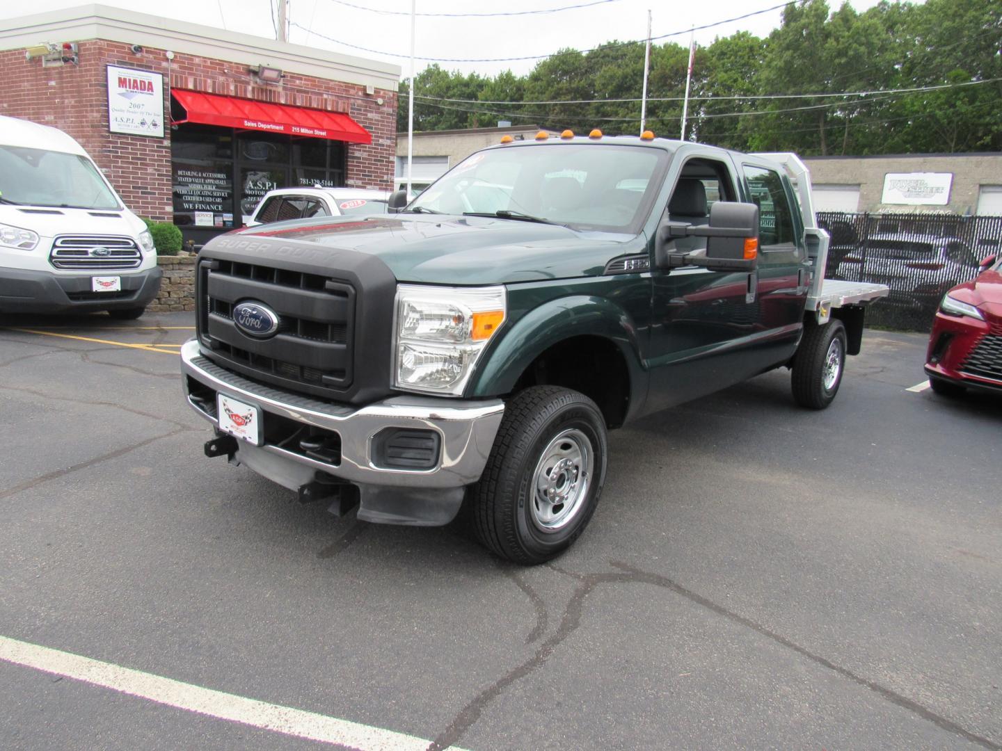 2012 Green /Gray Ford F-250 SD King Ranch Crew Cab 4WD (1FT7W2B63CE) with an 6.2L V8 OHV 16V engine, 6-Speed Automatic transmission, located at 215 Milton St, Dedham, MA, 02026, (781) 329-5144, 42.241905, -71.157295 - This nice plow truck has a brand-new Aluminum bed. Frame is in excellent condition and has been coated. Comes with an 8' Fisher Minute Ma plow and Fish Stick controller. All ASPI Motor Cras vehicles are fully serviced before they are delivered. All Commercial vehicles are sold as-is. We encourage al- Photo#2