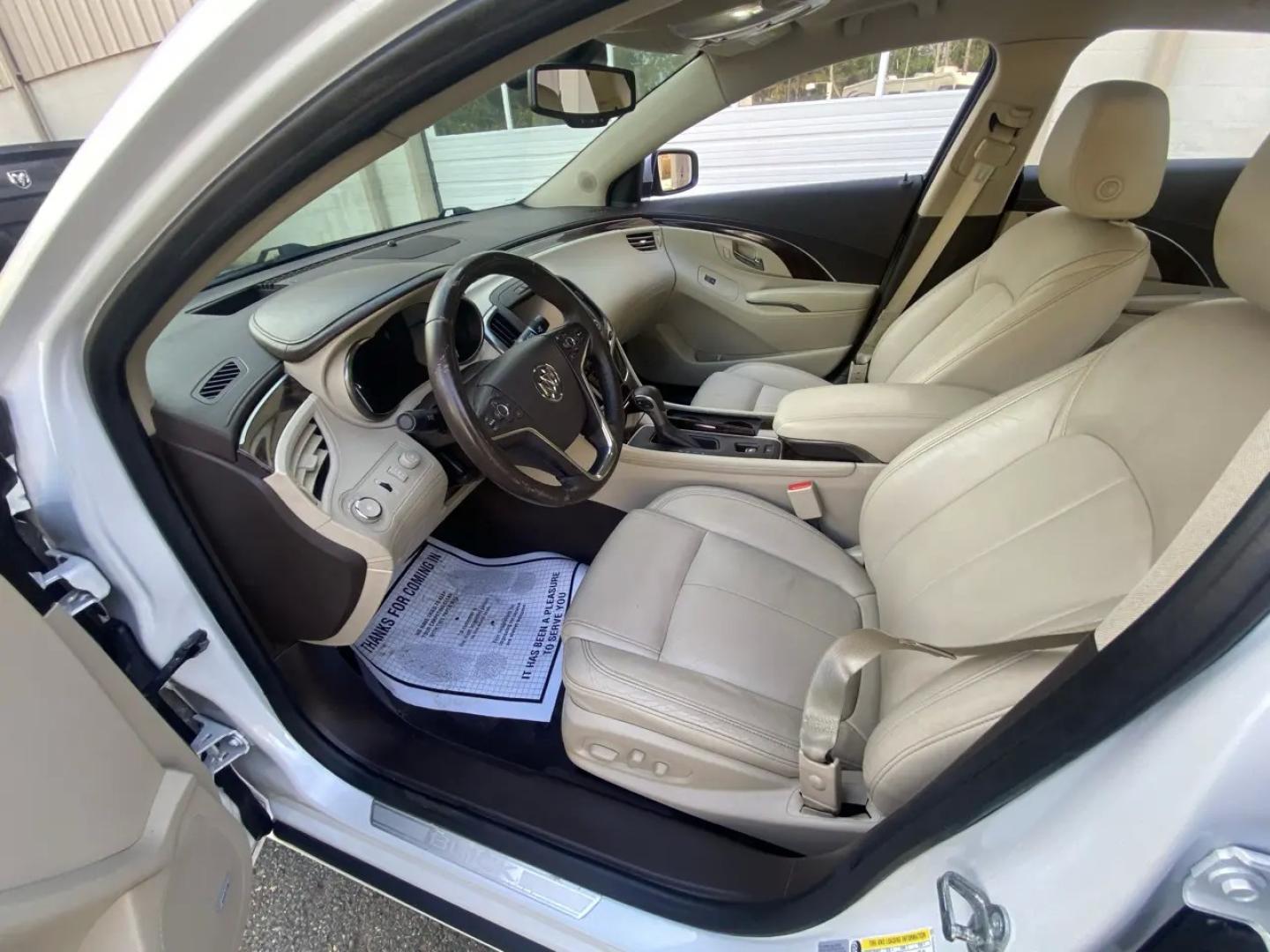 2016 Pearl /Tan Buick LaCrosse Leather Package (1G4GB5G36GF) with an 3.6L V6 DOHC 24V FFV engine, 6A transmission, located at 215 Milton St, Dedham, MA, 02026, (781) 329-5144, 42.241905, -71.157295 - Slide into this Pearl White 2016 Buick LaCrosse and you’ll see why it’s such a great everyday upgrade: a smooth, quiet sedan with a confident FWD stance, an automatic transmission, and a strong 3.6L V6 under the hood. It’s the kind of car that makes commutes feel shorter and road trips feel ea- Photo#8